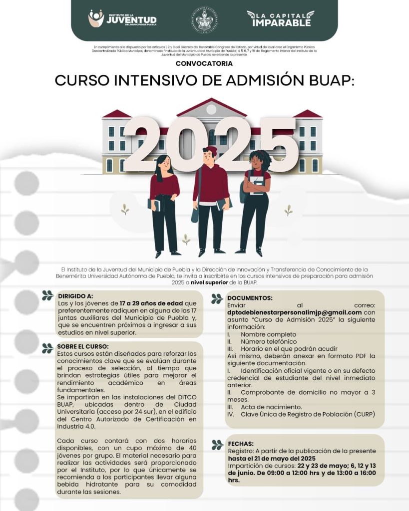 Ofrece IJMP a jóvenes cursos gratuitos de preparación para ingreso a la universidad.
