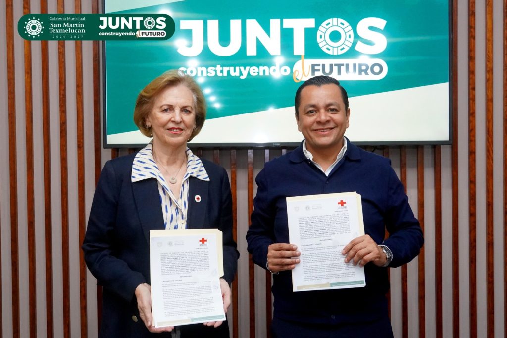 Gobierno Municipal de Texmelucan y Cruz Roja firman convenio de comodato por instalaciones.