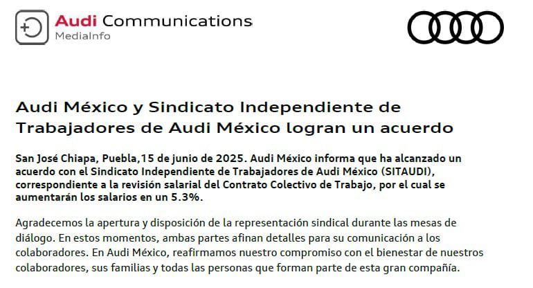 Se conjura huelga en Audi México