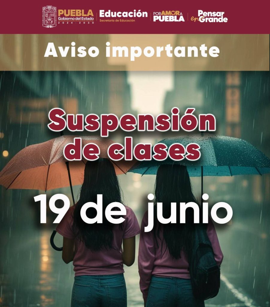 Suspensión de clases en Sierra Norte y Valle Serdán