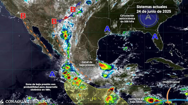 El Sistema Meteorológico Nacional alerta a estos estados por la posible formación del ciclón Flossie 