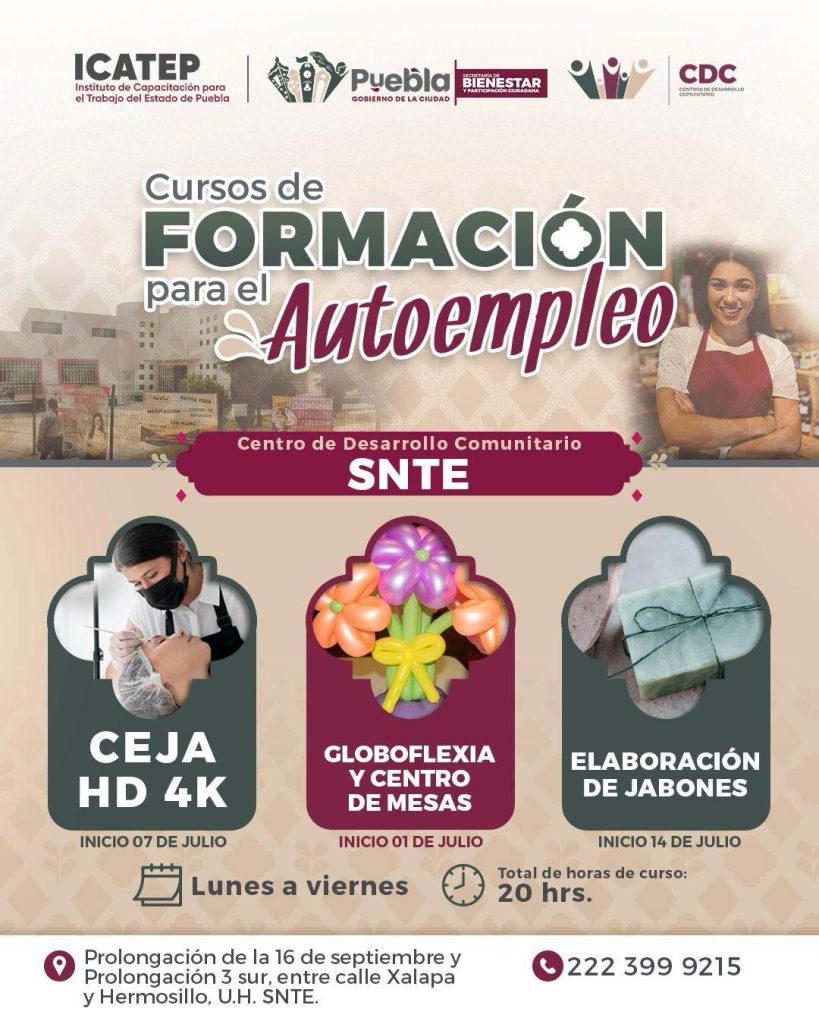 Invita Gobierno de la Ciudad a participar en cursos gratuitos de capacitación para el autoempleo