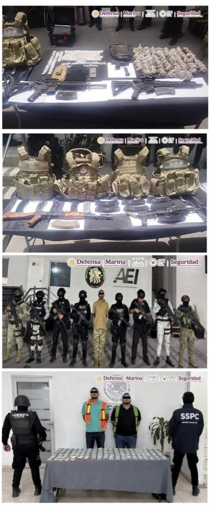 En Nuevo León, en diferentes acciones se detuvo a nueve personas generadoras de violencia, se aseguró armamento y droga