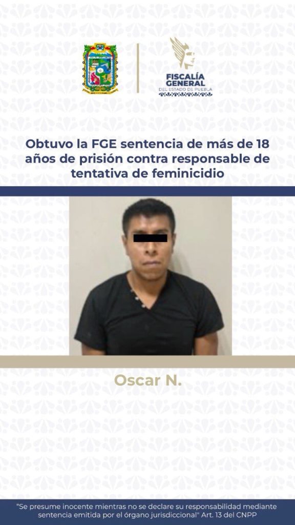 Obtuvo la FGE sentencia de más de 18 años de prisión contra responsable de tentativa de feminicidio