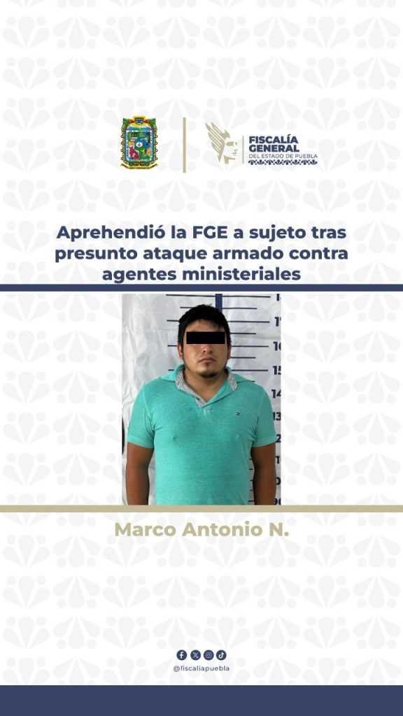 Aprehendió la FGE a sujeto tras presunto ataque armado contra agentes ministeriales