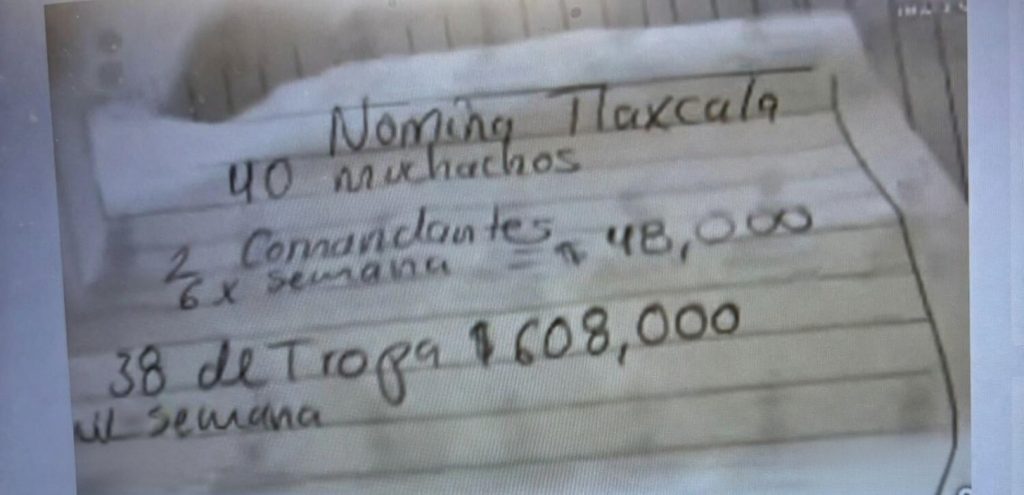 Hallan nómina del CJNG con pagos a mandos policiales; secretario de Seguridad de Tlaxcala lo niega