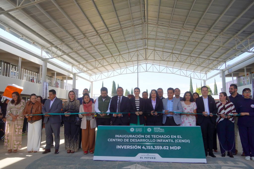 INAUGURA ALCALDE JUAN MANUEL ALONSO TECHADO DEL CENDI TEXMELUCAN CON INVERSION SUPERIOR A LOS 4.1 MDP