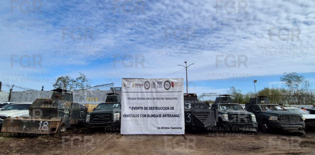 FGR destruye 18 vehículos con blindaje artesanal
