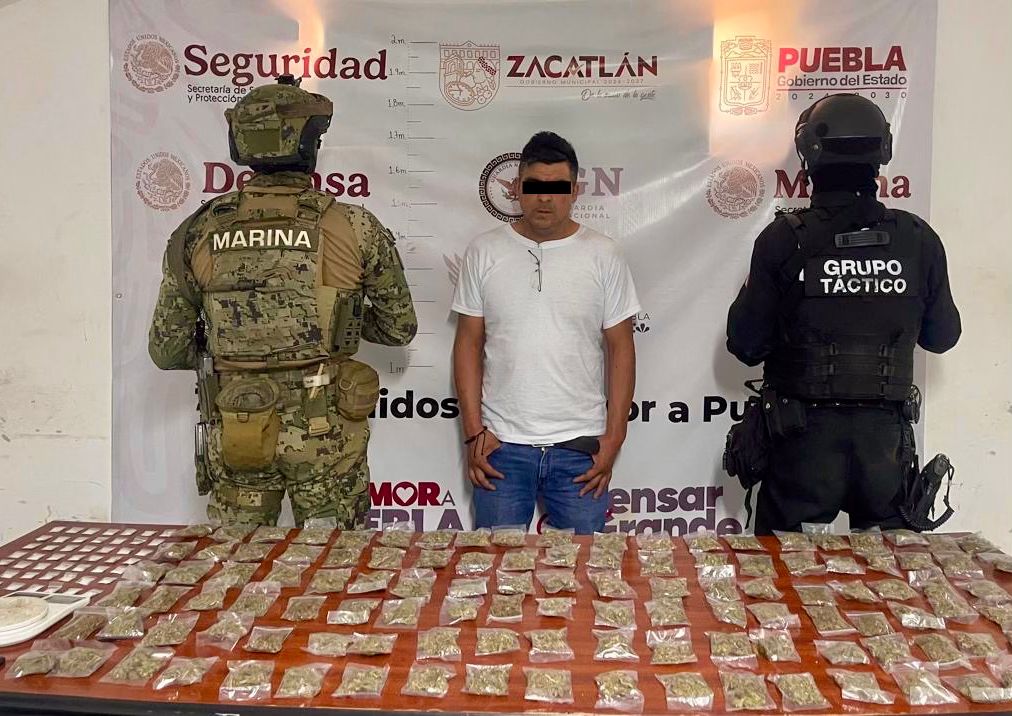 Policía Estatal y Marina inhiben la distribución de 160 dosis de sustancias ilícitas