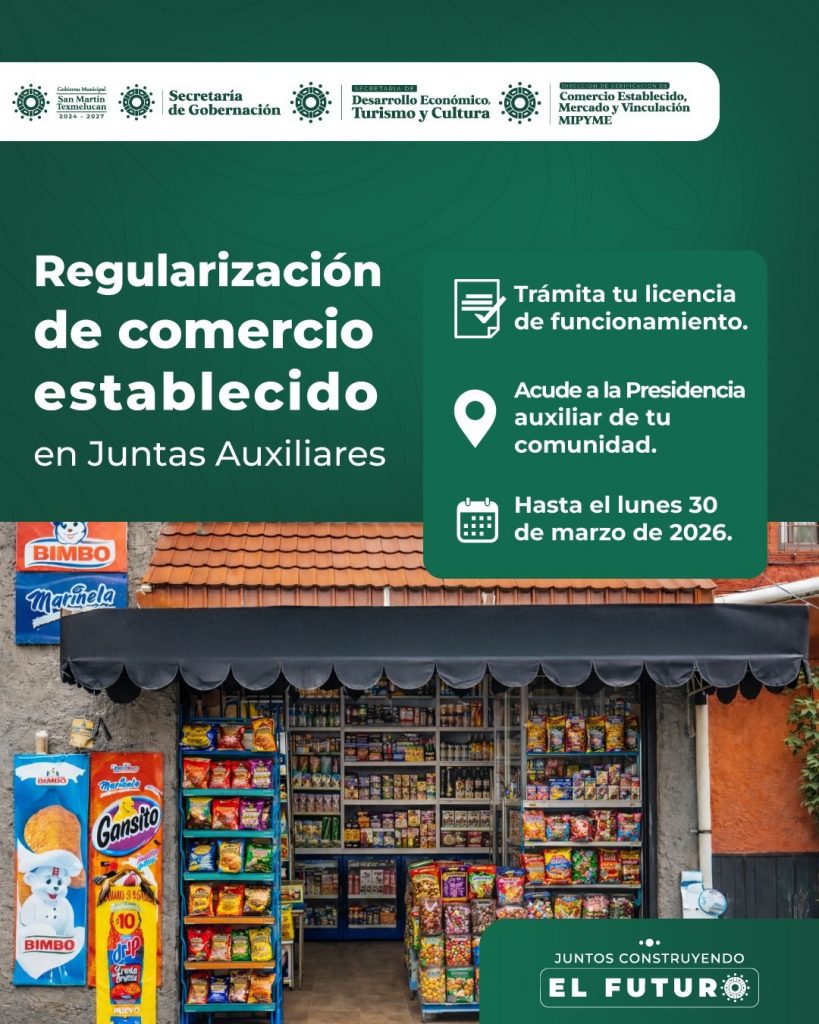 GOBIERNO DE JUAN MANUEL ALONSO IMPULSA LA REGULARIZACIÓN DEL COMERCIO ESTABLECIDO EN JUNTAS AUXILIARES
