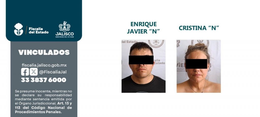 LOGRA FISCALÍA DEL ESTADO VINCULACIÓN A PROCESO PARA PAREJA SEÑALADA POR EL HOMICIDIO DE UNA MUJER EN GUADALAJARA