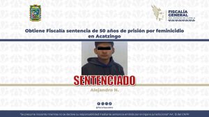 Obtiene Fiscalía sentencia de 50 años de prisión por feminicidio en Acatzingo