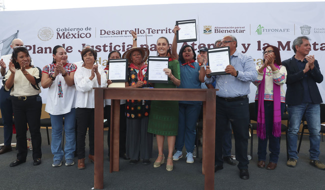 A 20 años de la represión, Presidenta Claudia Sheinbaum restituye 54.5 hectáreas como parte del Plan de Justicia para Atenco y la Montaña