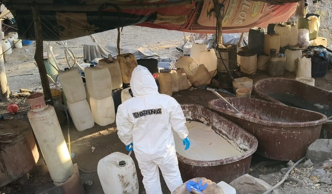 Autoridades Federales Inhabilitan Cinco Laboratorios Clandestinos De Metanfetamina En Jalisco, Nayarit Y Sinaloa