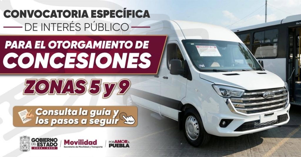 Puebla abre convocatoria para otorgar hasta 154 nuevas concesiones de transporte público