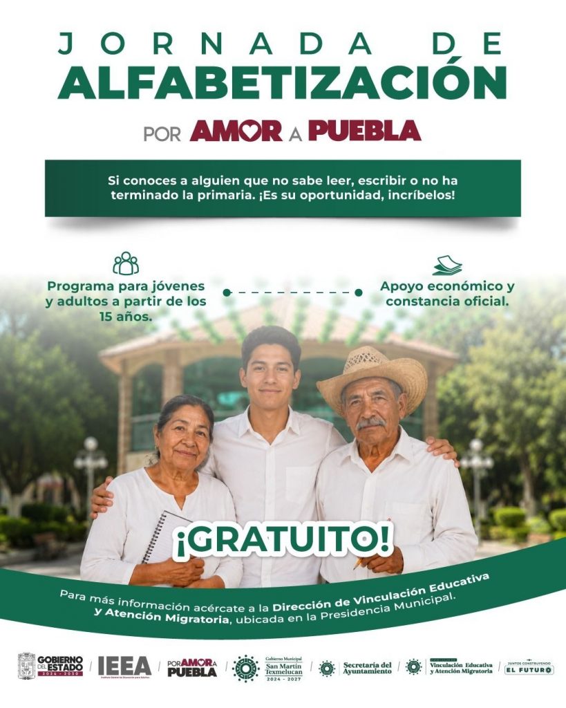 GOBIERNO DE JUAN MANUEL ALONSO E IEEA IMPULSAN LA ALFABETIZACIÓN GRATUITA DE JÓVENES Y ADULTOS EN TEXMELUCAN