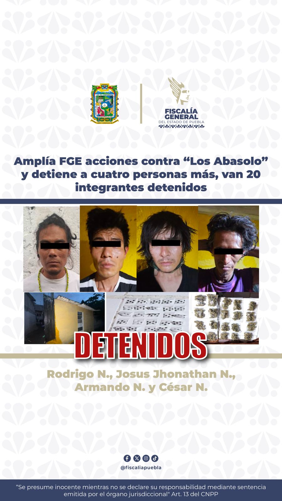Amplía FGE acciones contra “Los Abasolo” y detiene a cuatro personas más, van 20 integrantes detenidos