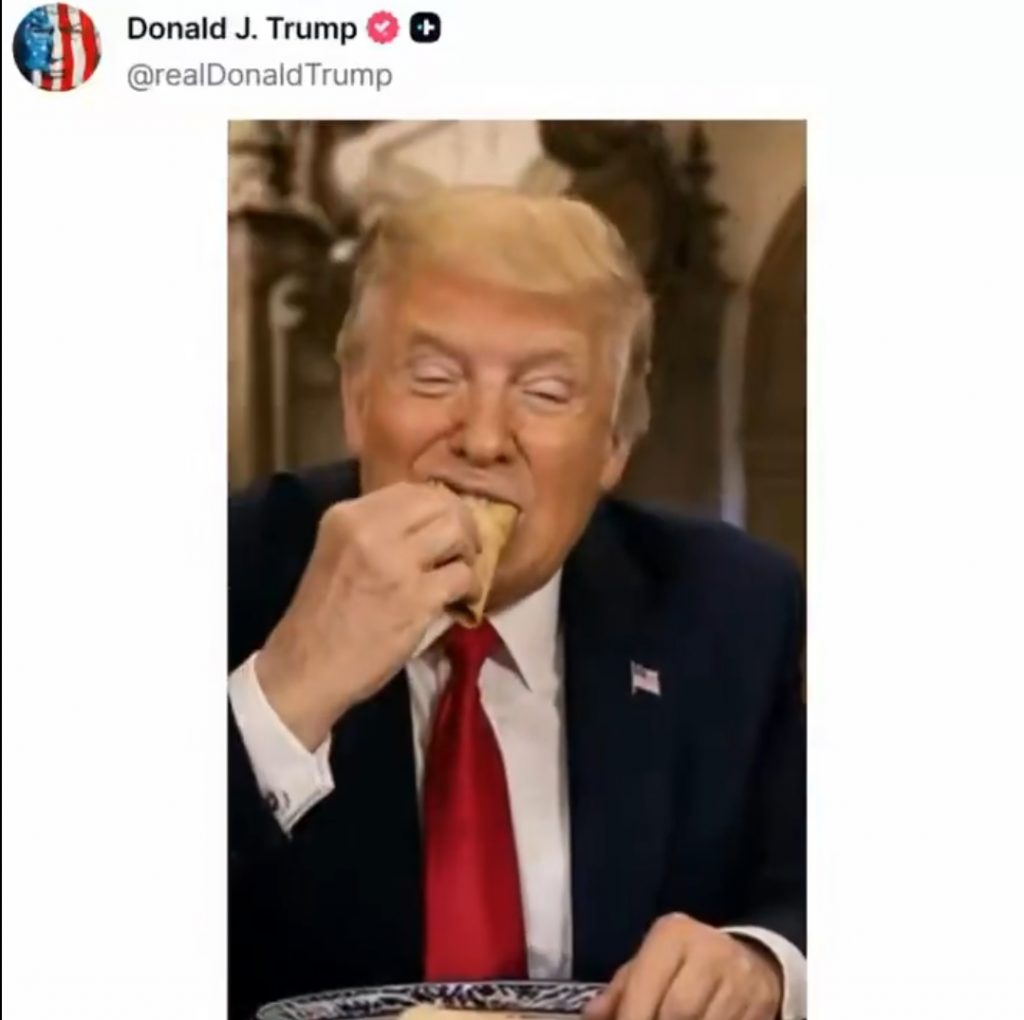 Trump desata polémica con video generado por IA donde aparece comiendo tacos con Sheinbaum