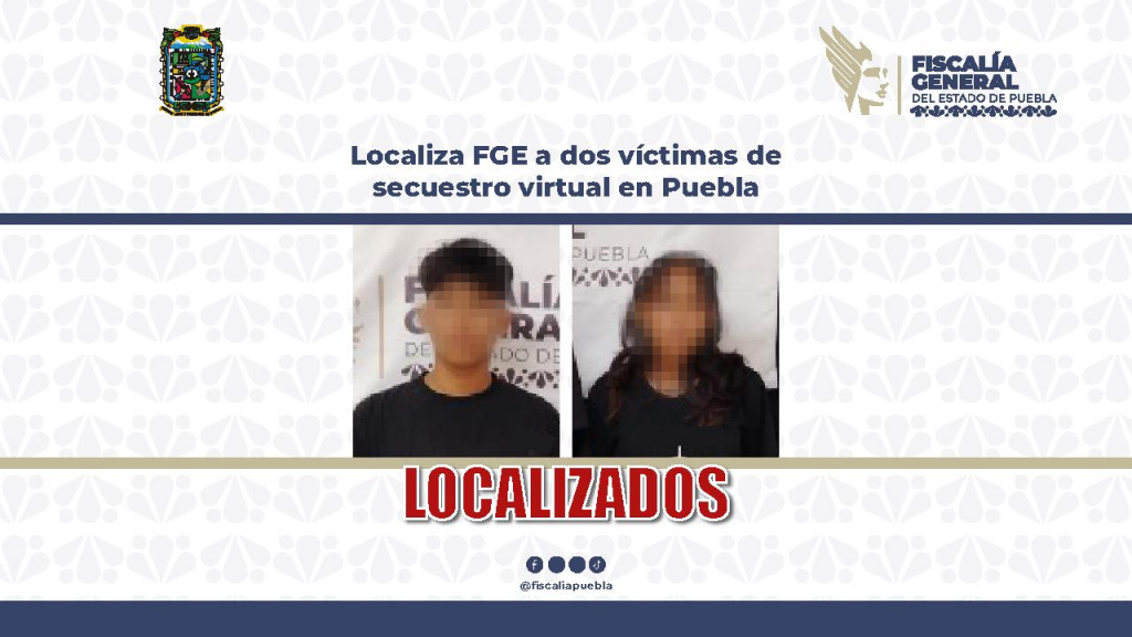 Localiza FGE a dos víctimas de secuestro virtual en Puebla