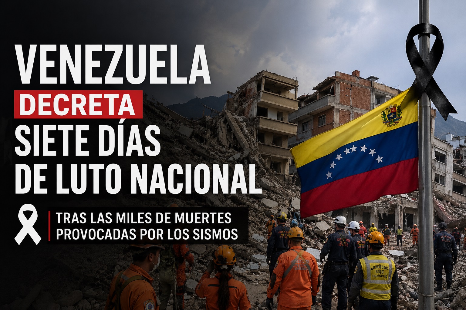 Venezuela decreta siete días de luto nacional tras las miles de muertes provocadas por los sismos
