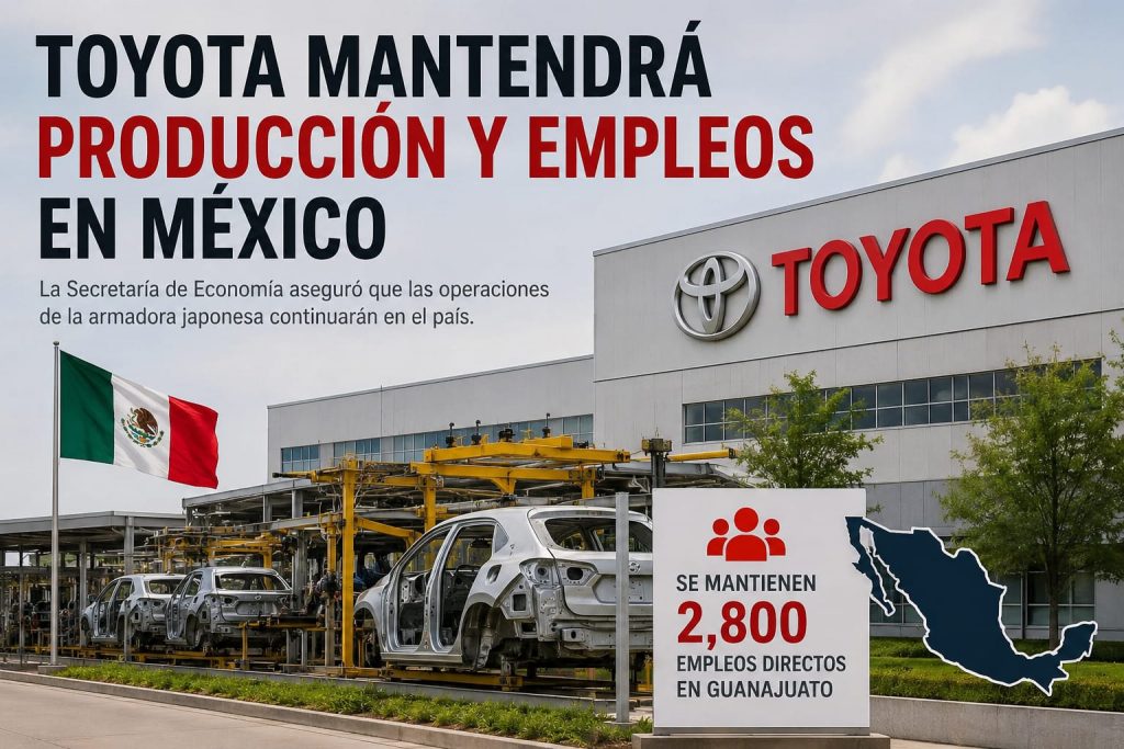 Mantendrá Toyota producción y empleos en México