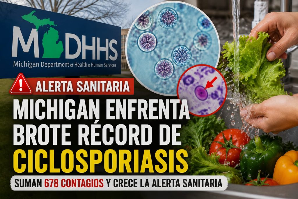 Michigan enfrenta brote récord de ciclosporiasis; suman 678 contagios y crece la alerta sanitaria