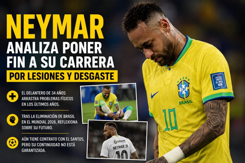 Neymar analiza poner fin a su carrera por lesiones y desgaste