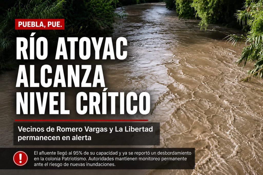 Río Atoyac alcanza nivel crítico; vecinos de Romero Vargas y La Libertad permanecen en alerta