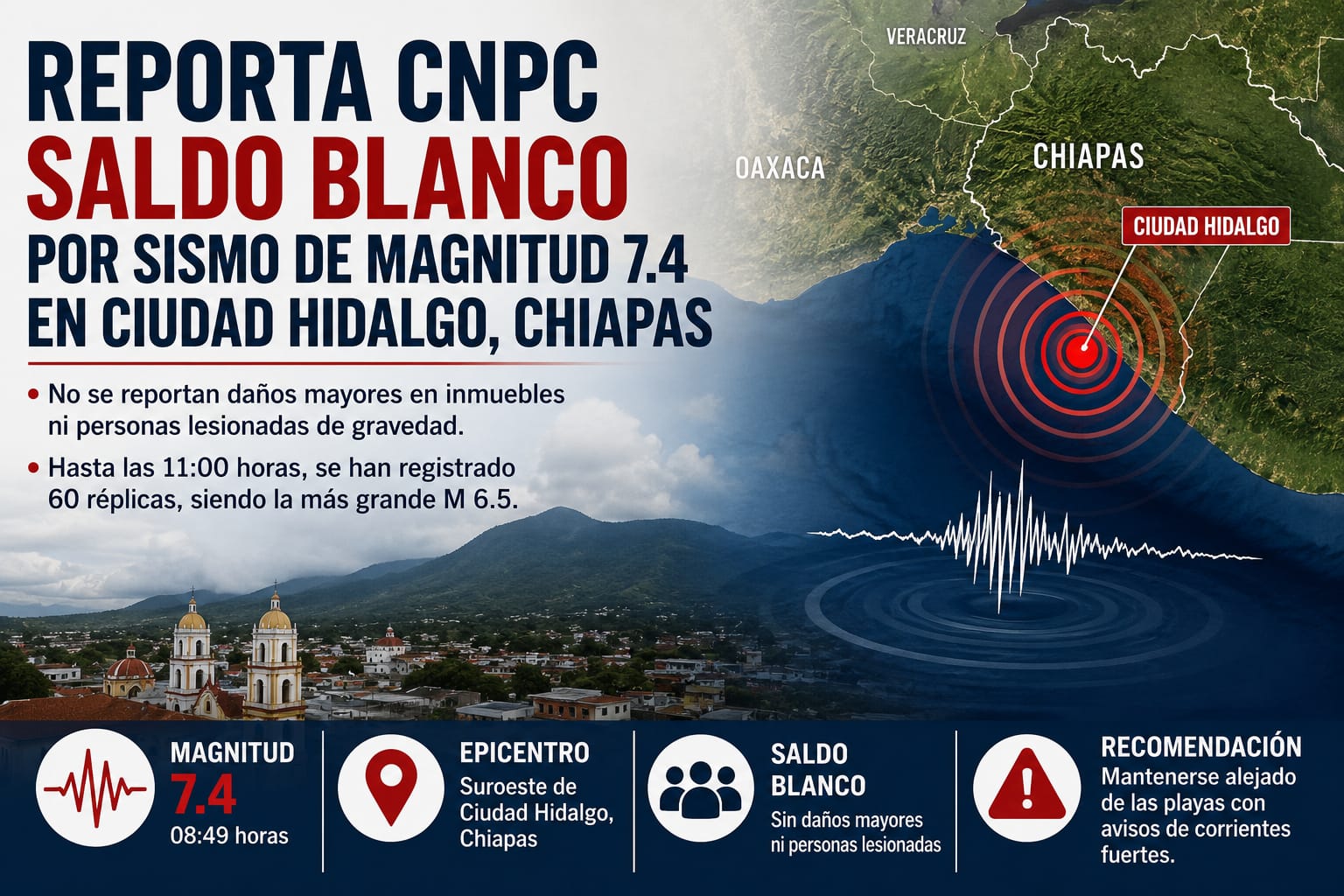 REPORTA CNPC SALDO BLANCO POR EL SISMO DE MAGNITUD 7.4 EN CIUDAD HIDALGO, CHIAPAS