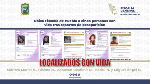 Ubica Fiscalía de Puebla a cinco personas con vida tras reportes de desaparición