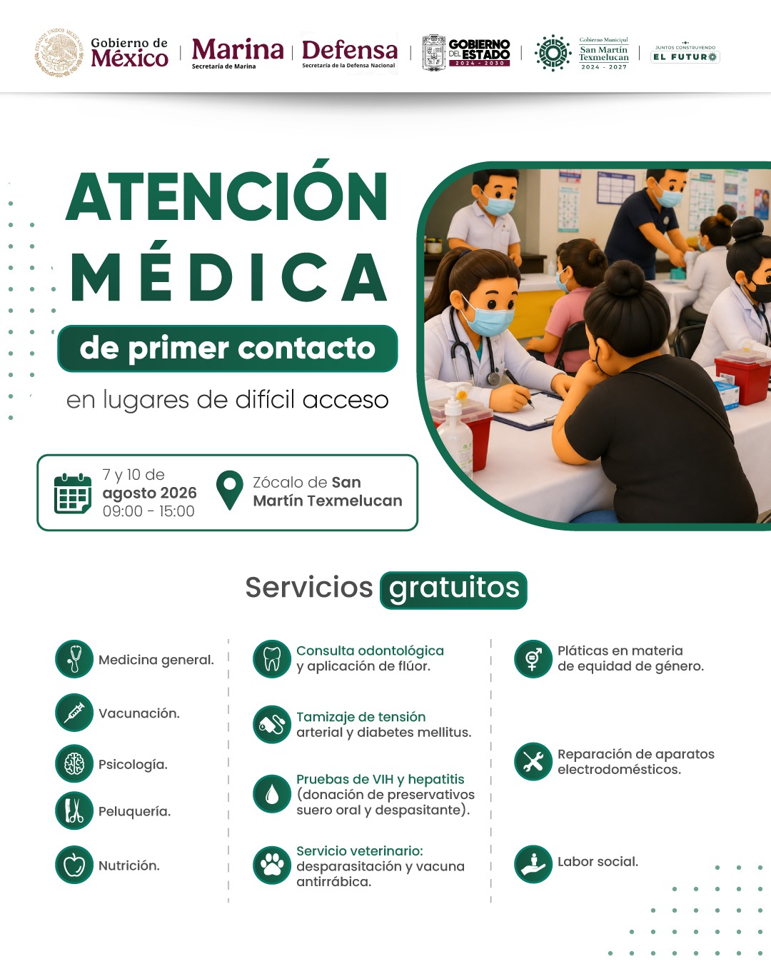 GOBIERNO DE JUAN MANUEL ALONSO ANUNCIA JORNADA DE SALUD INTEGRAL DE PRIMER CONTACTO EN TEXMELUCAN