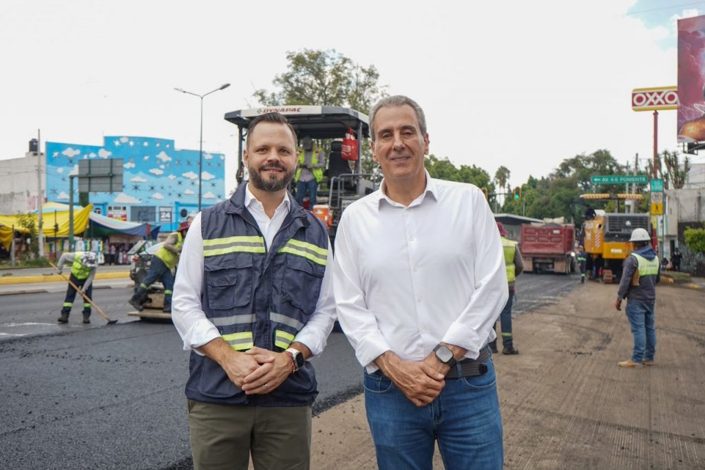 Supervisa Pepe Chedraui trabajos del Tren Capitalino de Pavimentación en bulevar Héroes del 5 de Mayo