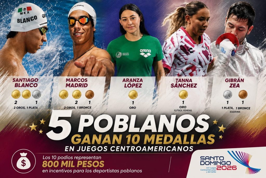 Cinco poblanos ganaron 10 medallas en Juegos Centroamericanos