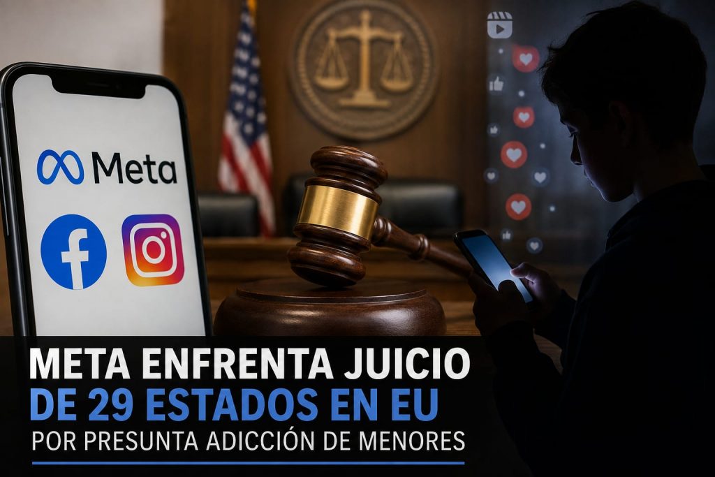 Meta enfrenta juicio de 29 estados en EU por presunta adicción de menores