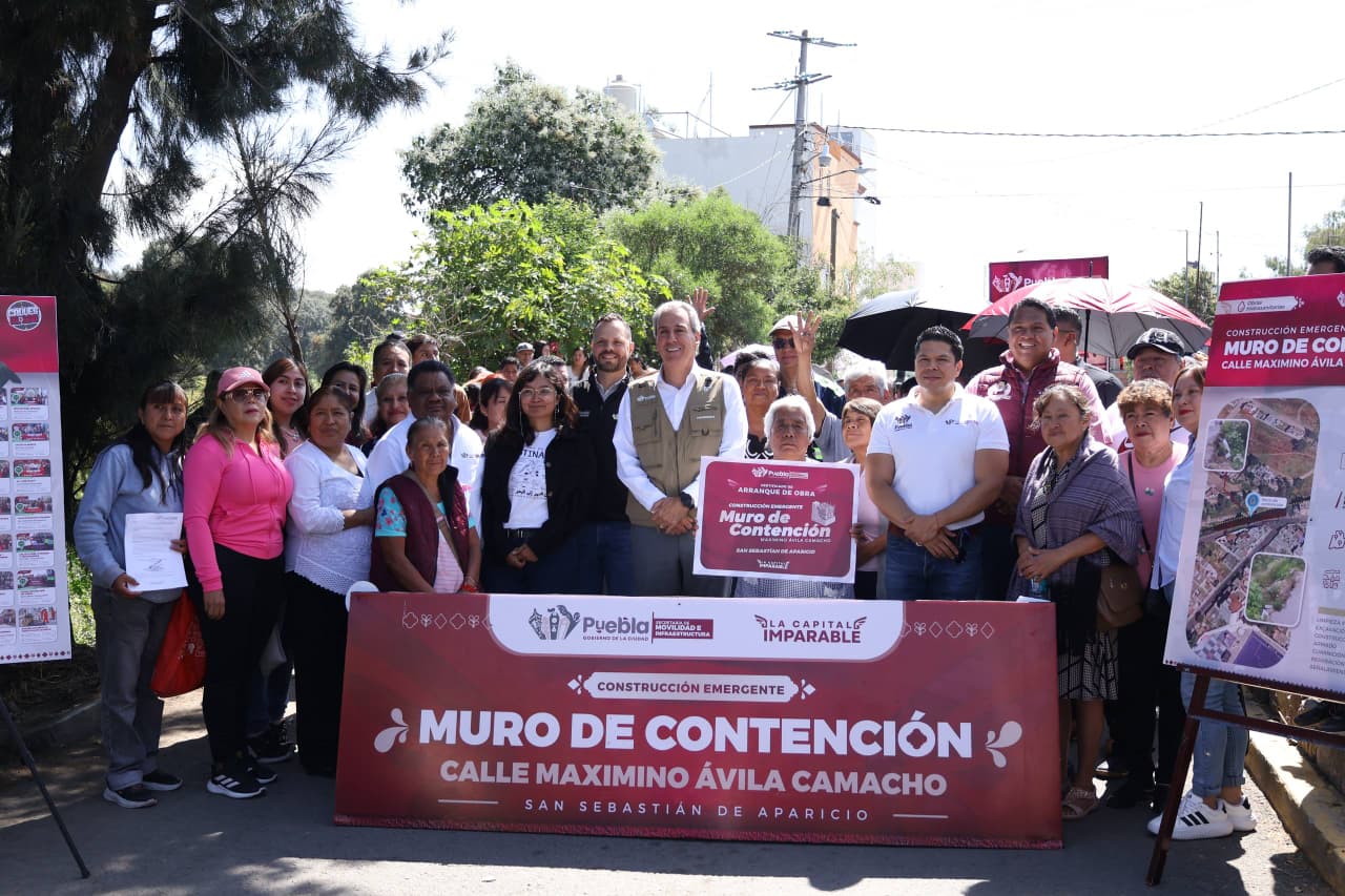 Encabeza Pepe Chedraui construcción del muro de contención Maximino Ávila Camacho en San Sebastián de Aparicio
