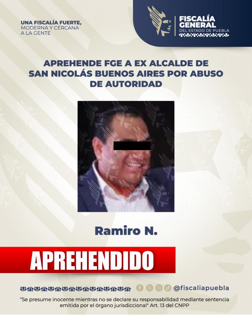 Aprehende FGE a ex alcalde de San Nicolás Buenos Aires por abuso de autoridad
