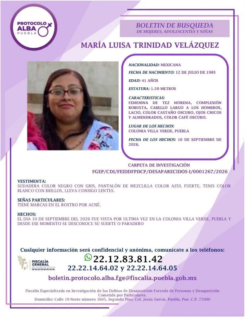 Hallan sin vida a María Luisa Trinidad, desaparecida tras acudir al Mercado Morelos