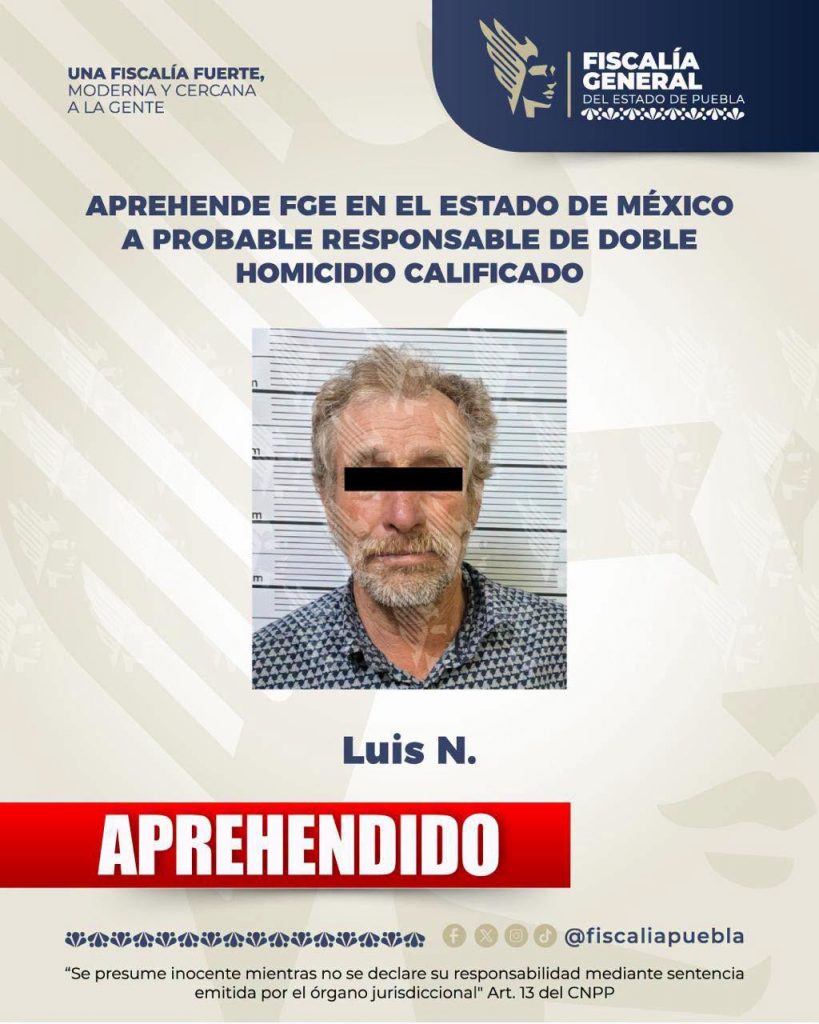 Aprehende FGE en el Estado de México a probable responsable de doble homicidio calificado