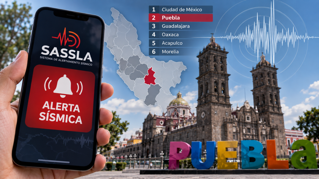 Puebla ocupa segundo lugar nacional en descargas de la alerta sísmica SASSLA