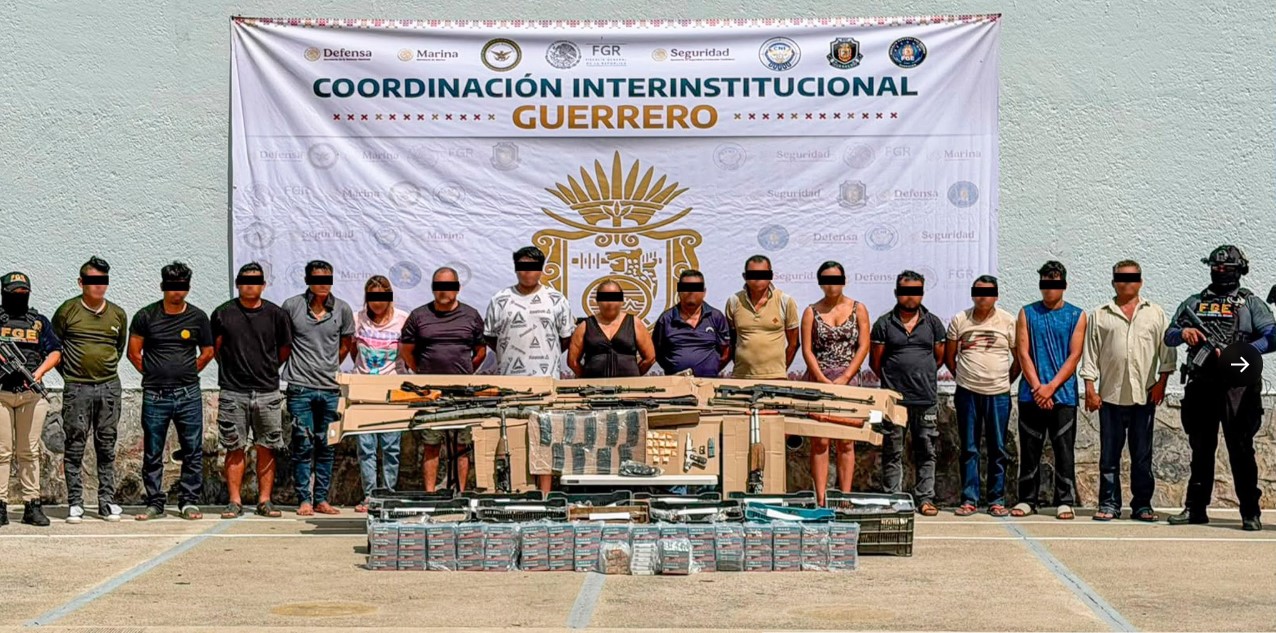 Detienen a 16 presuntos integrantes de “Los Ardillos” tras asesinato de elemento de la Guardia Nacional en Guerrero