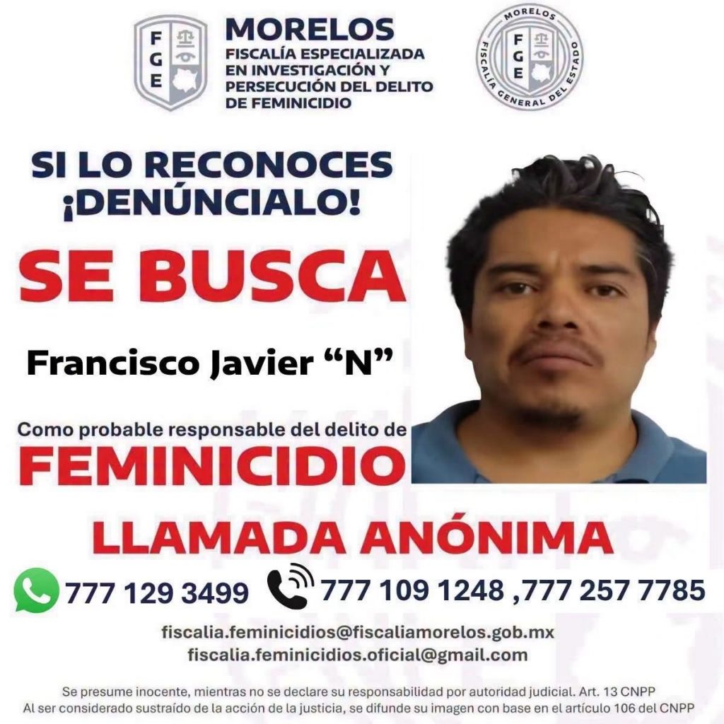 Fiscalía de Morelos identifica a presunto feminicida de Claudia Tacoronte