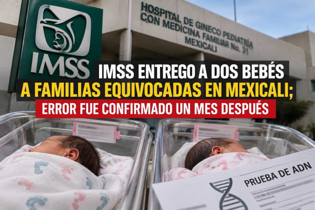 IMSS entregó a dos bebés a familias equivocadas en Mexicali y tardó un mes en informarles