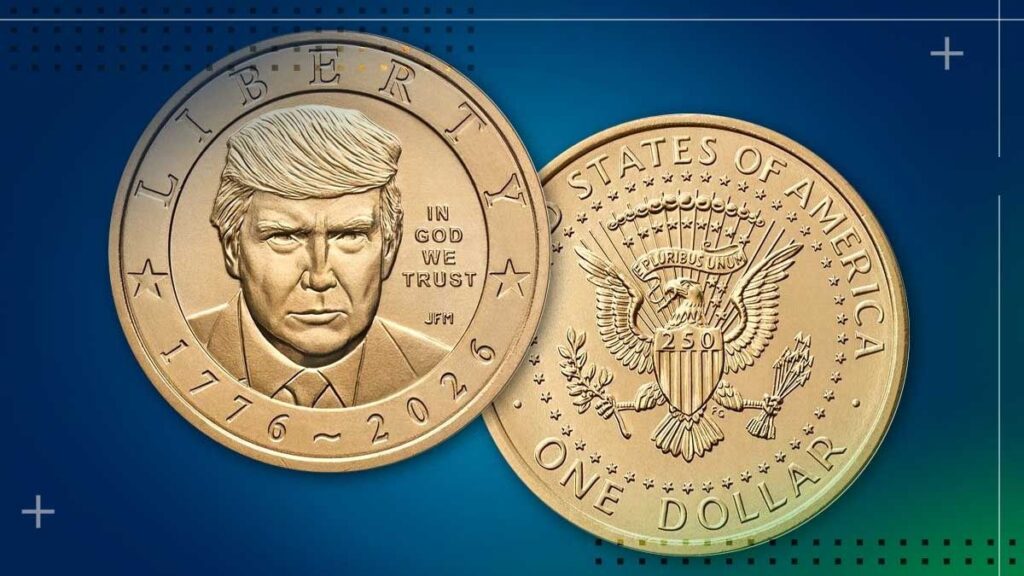 Tesoro de EU pone en circulación moneda de un dólar con imagen de Donald Trump