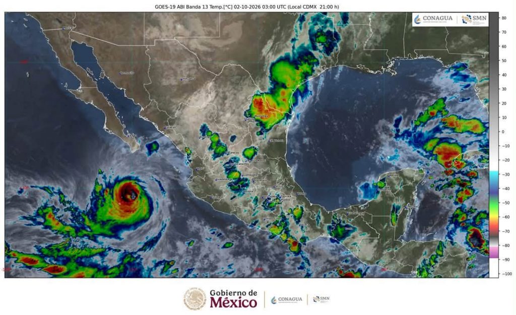 Debido a Rachel, continúa el pronóstico de lluvias de muy fuertes a intensas en regiones de Nayarit, Jalisco, Baja California Sur y Sinaloa