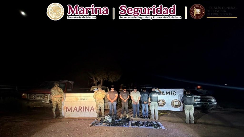 EN SONORA, TRAS UN OPERATIVO COORDINADO, SE NEUTRALIZA A UN OBJETIVO PRIORITARIO Y SE DETIENE A CUATRO INTEGRANTES DE UN GRUPO DELICTIVO