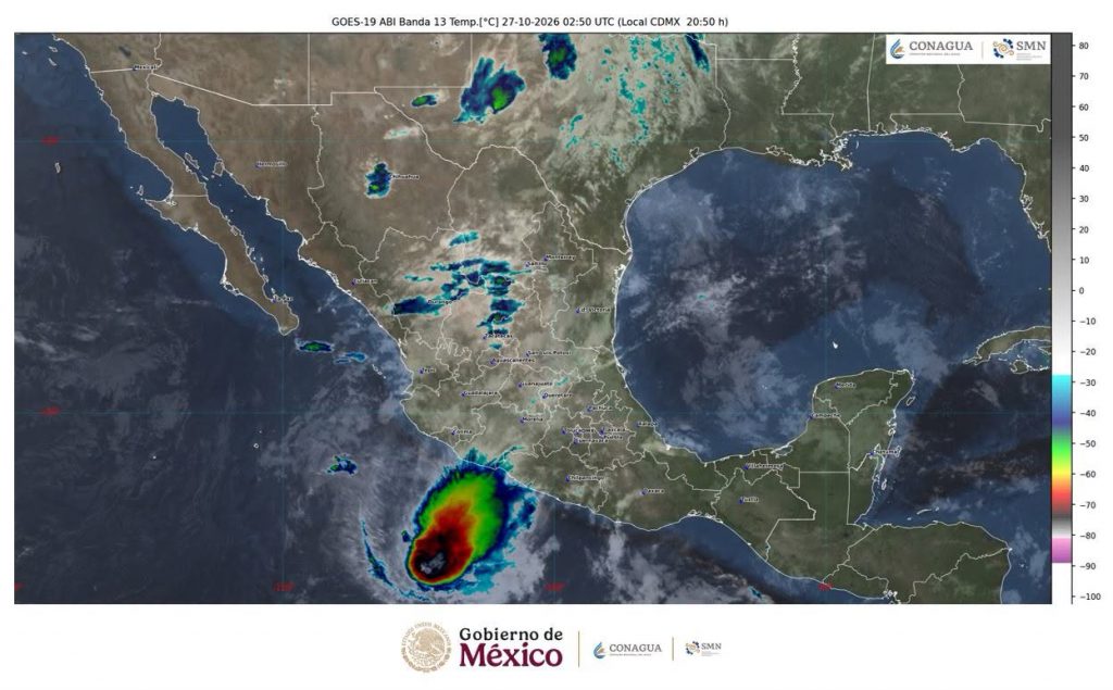 Vance se mantiene como tormenta tropical y se desplaza frente a costas de Jalisco y Colima