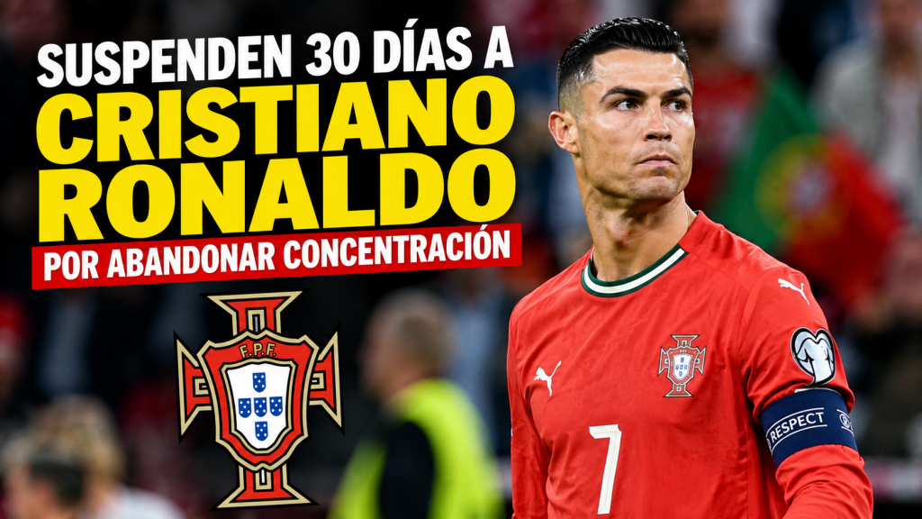 Federación Portuguesa suspende 30 días a Cristiano Ronaldo tras abandonar concentración