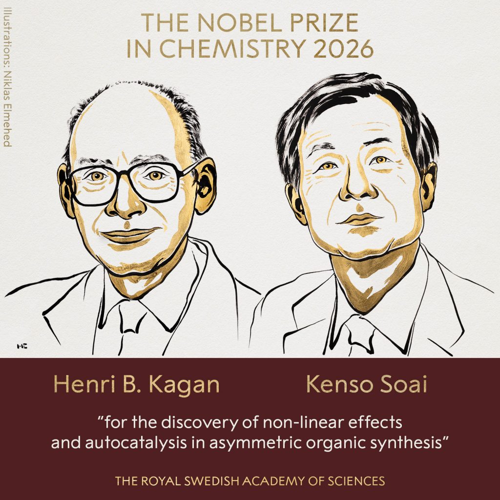 Henri Kagan y Kenso Soai ganan el Nobel de Química 2026 por avances sobre moléculas espejo
