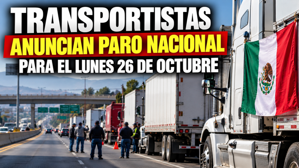 Transportistas anuncian paro nacional para el lunes 26 de octubre