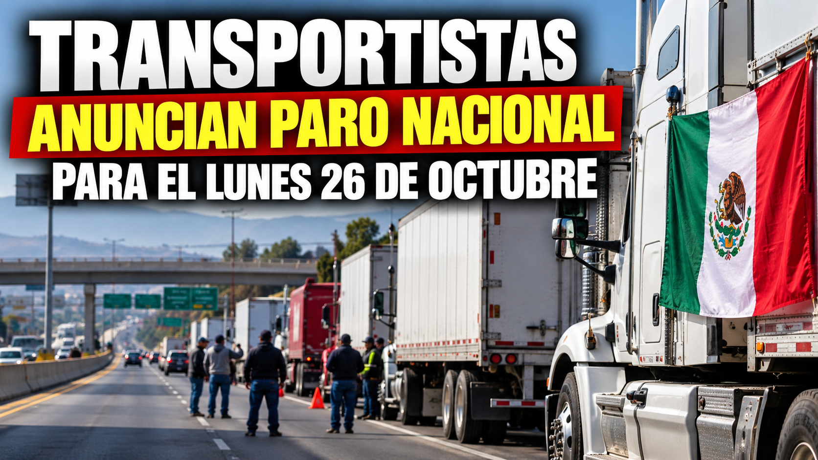 Transportistas anuncian paro nacional para el lunes 26 de octubre